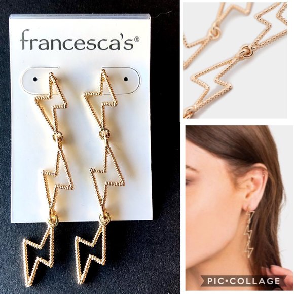 Francesca's Jewelry - NWT Francesca's Lightning Bolt Linear Earrings